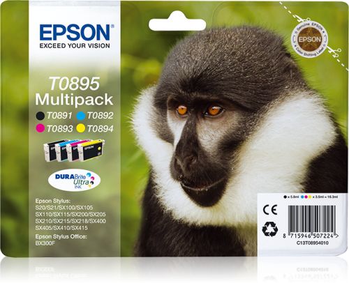 Epson Stylus C13T08954010 Multipack COM ETIQUETA DE SEGURIDAD (Radiofrecuencia + acoustic magnetic)< , Epson , EPSC13T08954020 , 8715946507231